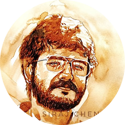 Sepia portrait painting by Artist Siraj