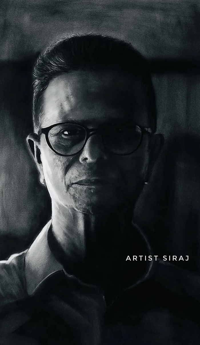 Charcoal portrait by Artist Siraj